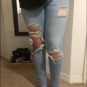 Hollister distressed full length ladies jeans